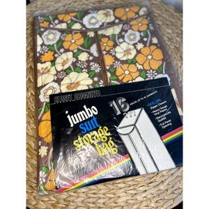 Vintage 70s Hanging Garment Jumbo Bag Closet Organizer Storage Rack Floral NEW